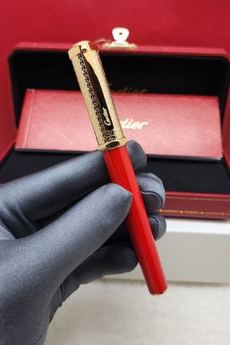 قلم كارتير Cartier فضي مع اسود متجر تدفق