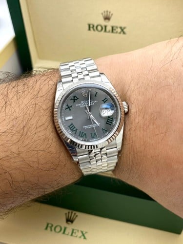 ساعة رولكس Rolex ديت جست فضي رجالي متجر تدفق