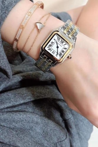 ساعة كارتير نسائي فضي في ذهبي متجر تدفق