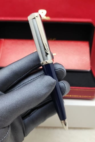 قلم كارتير Cartier فضي مع اسود متجر تدفق