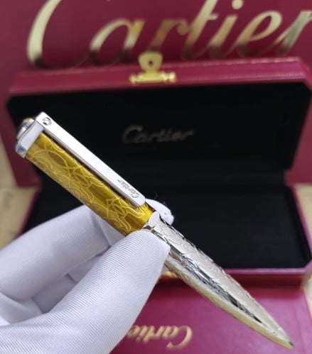 قلم كارتير Cartier ذهبي مع فضي متجر تدفق