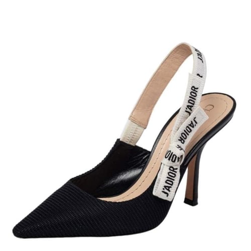 Dior Black Canvas J'Adior Slingback Sandals
