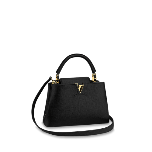 LOUIS VUITTON CAPUCINES BB TAURILLON جلد أسود