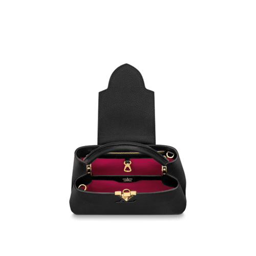 LOUIS VUITTON CAPUCINES BB TAURILLON جلد أسود
