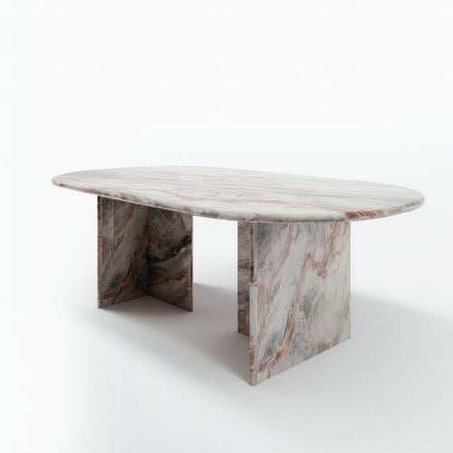 طاولة طعام رخام بريشيا طبيعي 8 اشخاص