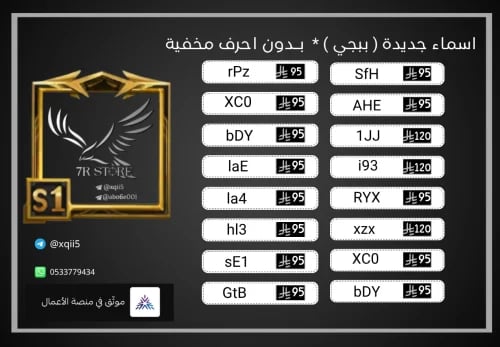 اسماء ببجي جديدة