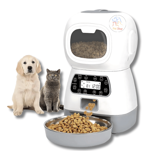 جهاز اكل للقطط والكلاب بسعة 3.5 لتر ومع مؤقت للوجب...