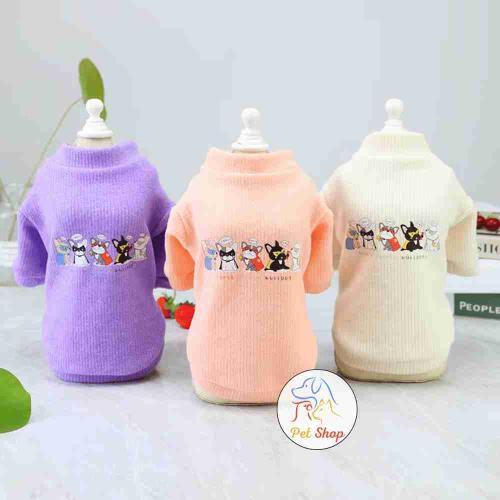 ملابس للقطط والكلاب الصغيرة شتوية مع رسومات متعددة...