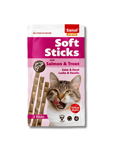 سنال مكافات اعواد طرية للقطط بنكهة السلمون