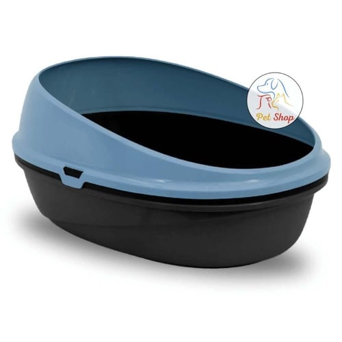 صندوق رمل للقطط بتصميم عالي الحواف لمنع الفوضى