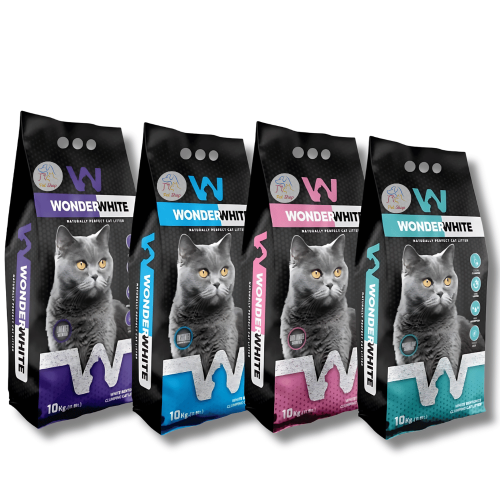رمل وندر وايت للقطط والكلاب 10 كيلو متعدد الروائح