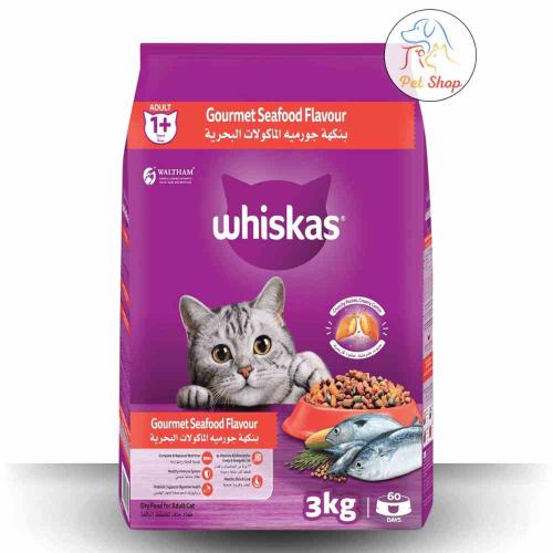 ويسكاس طعام للقطط جورمية بطعم الماكولات البحرية 3...