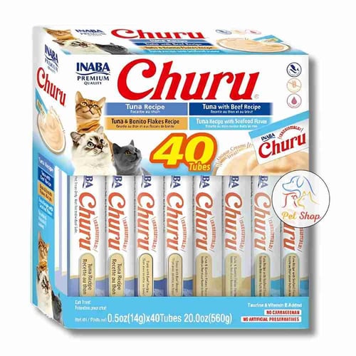 اكل قطط تشورو تشكيله من نكهات التونة مكافئات للقطط...