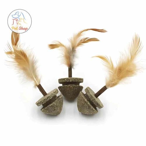 لعبة قطط ممتعه مصنوعة من الكاتنيب مع ريش طبيعي حبة...