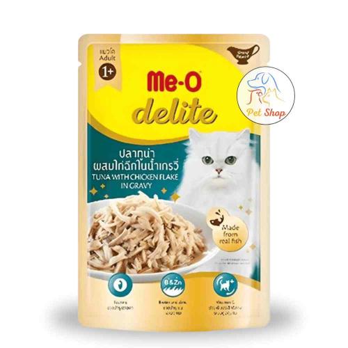 ميو ديلايت طعام رطب للقطط نكهة تونا مع رقائق الدجا...