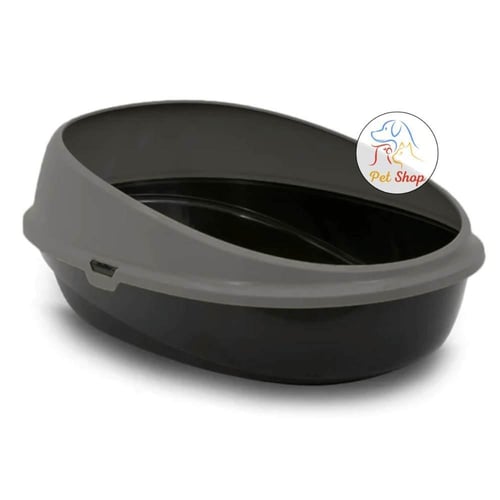 صندوق رمل للقطط بتصميم عالي الحواف لمنع الفوضى