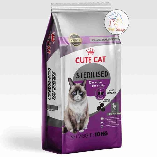 كيوت كات طعام جاف بنكهة الدجاج للقطط المعقمة 10 كي...