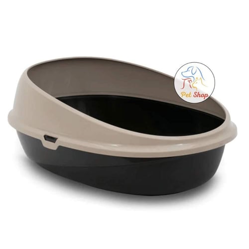 صندوق رمل للقطط بتصميم عالي الحواف لمنع الفوضى