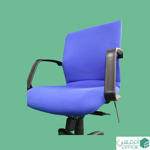 كرسي دوار قماش - أزرق