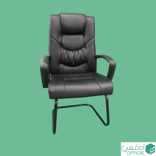 كرسي زوار جلد - اسود