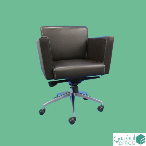كرسي جلدي - بني غامق