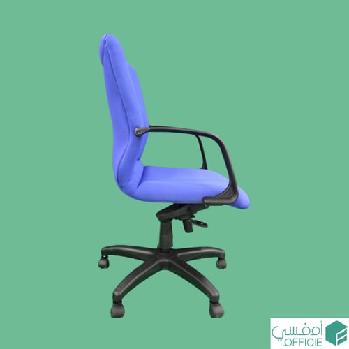 كرسي دوار قماش - أزرق