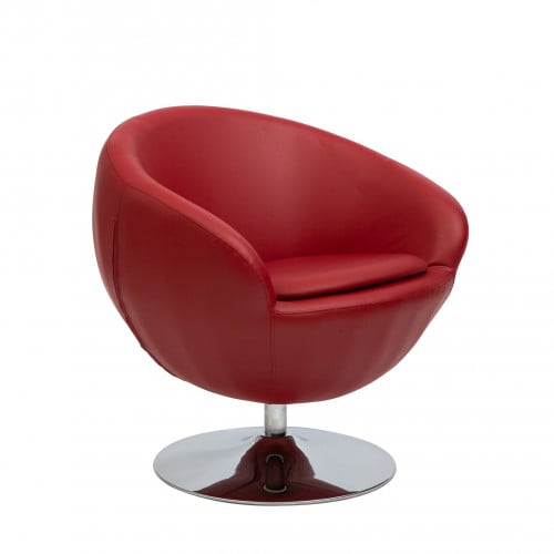 كرسي مفرد مستدير - أحمر