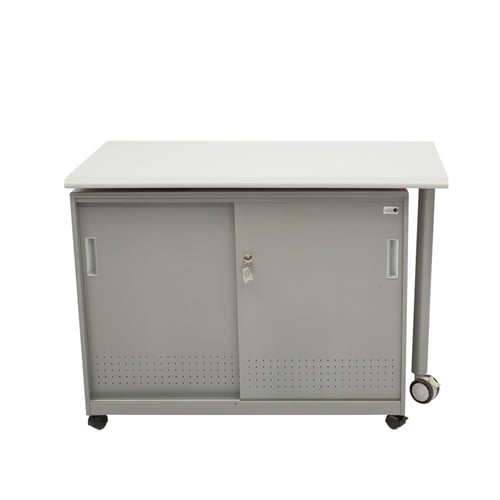 طاولة قابلة للسحب مع وحدة تخزين متحركة