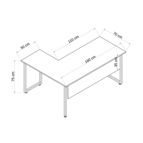 مكتب عمل مع ملحق باللون الأبيض