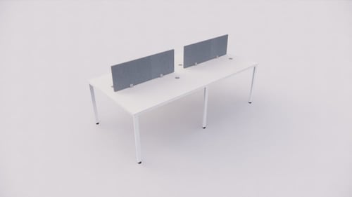 محطة عمل مكتبية رباعية بهيكل معدني