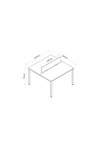 محطة عمل مكتبية ثنائية بهيكل معدني