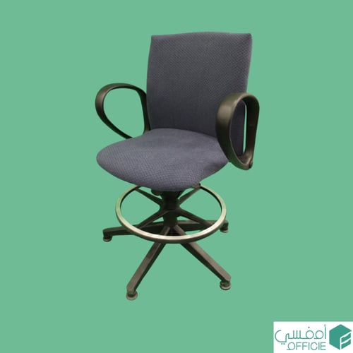 كرسي دوار قماش - كحلي