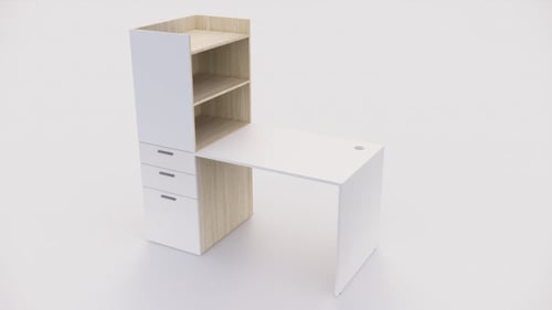 مكتب منزلي بارفف وادراج جانبية