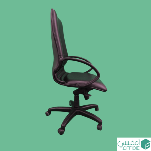 كرسي دوار جلدي - اسود