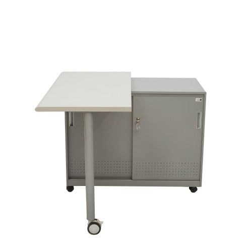 طاولة قابلة للسحب مع وحدة تخزين متحركة