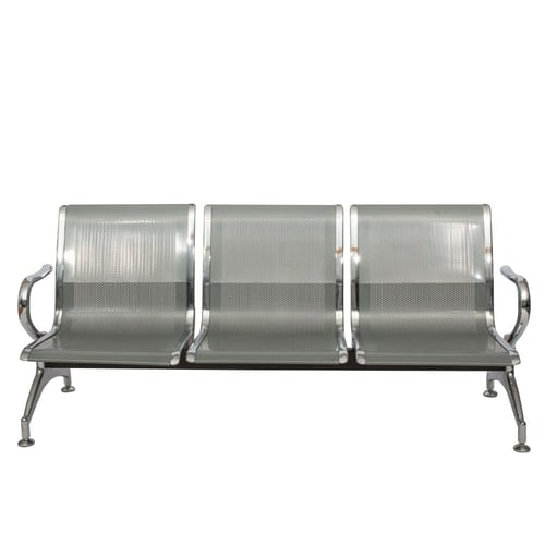 كرسي انتظار ثلاثي ( احمر قاني - فضي)