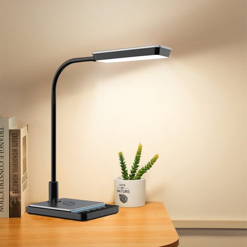 مصباح عمل مكتبي عصري مع شاحن لاسلكي