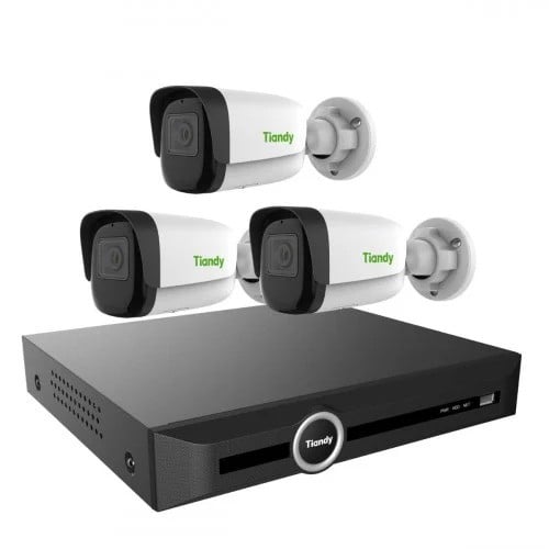 3 كاميرات IP شبكية 8 ميجـا 50 متر مع جهاز تسجيل 5...