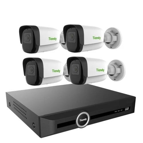 4 كاميرات شبكية 8 ميجـا 50 متر مايك مدمج مع جهاز ت...