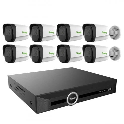 8 كاميرات شبكية 5 ميجـا 50 متر مع جهاز تسجيل 8 قنو...