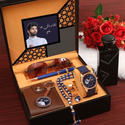 طقم ساعة رجالي بالاسم والصورة