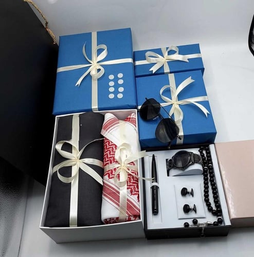 طقم رجالي بوكس شتوي قماش شماغ واكسسوارات رجالية