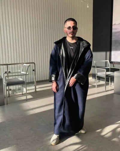 فروة جلد فاخرة للرجال والنساء | فروة شتوية جلد أصل...