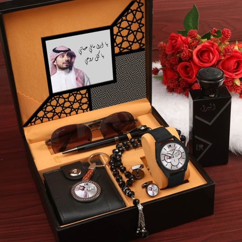 طقم ساعة رجالي بالاسم والصورة