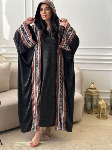 طقم صوف سدو نسائي فاخر - بشت بتطريز أصيل وصناعة سع...