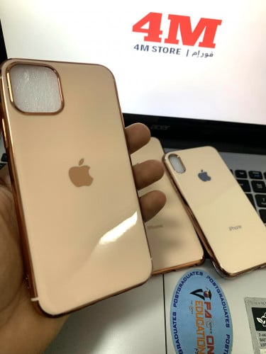 كفر ايفون ذهبي شبيه الزجاج