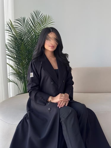 عبايه رقم 860 / القماش كتان مبطن / القصه بليزر مبط...