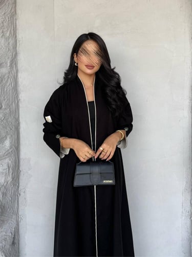 عبايه رقم 873 / القماش كريب المستقبل كوري / التطري...