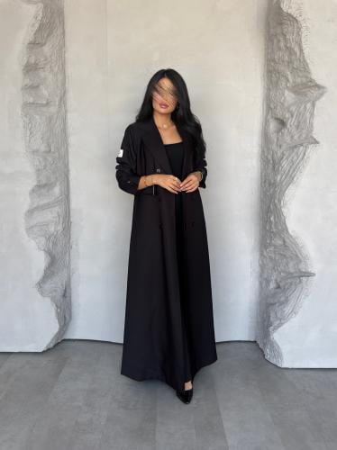 عبايه رقم 860 / القماش كتان مبطن / القصه بليزر مبط...