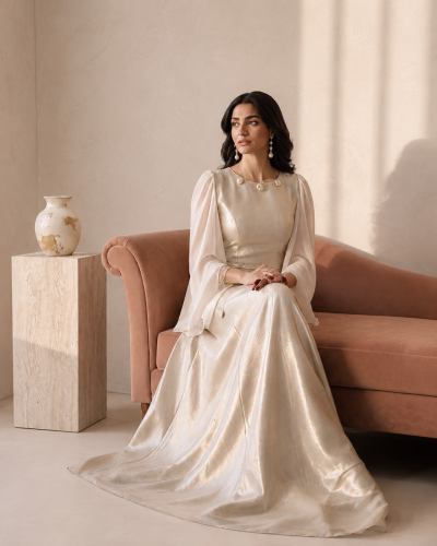 Z013- زي اللؤلؤ الطويلة